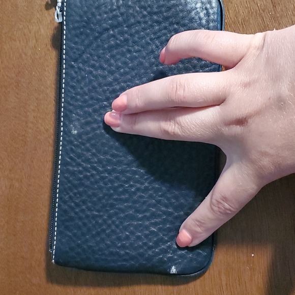 Coach Pebbled Black Leather Wristlet - Picture 6 of 6